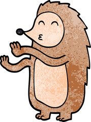 cartoon doodle happy hedgehog