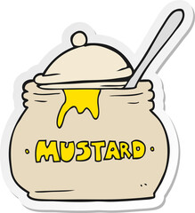 sticker of a cartoon mustard pot