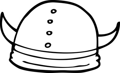 line drawing cartoon viking helmet