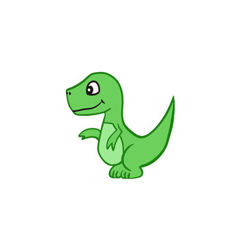 Cute little green dinosaur 