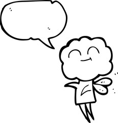 speech bubble cartoon cute cloud head imp