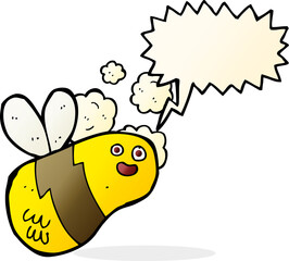 cartoon bee with speech bubble