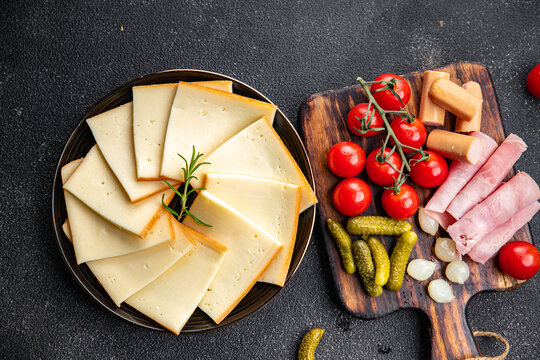 raclette cheese meal appetizer food meal food snack on the table copy space food background rustic top view