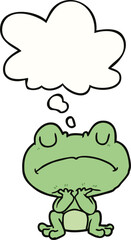 cartoon frog and thought bubble