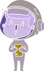 Fototapeta premium happy flat color style cartoon astronaut