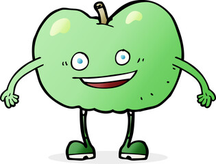 cartoon happy apple character