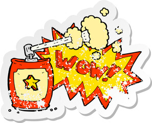 retro distressed sticker of a amazing spray