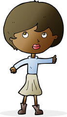 cartoon woman asking question