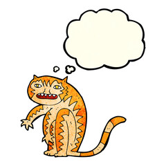 cartoon tiger with thought bubble