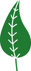 flat color retro cartoon green leaf