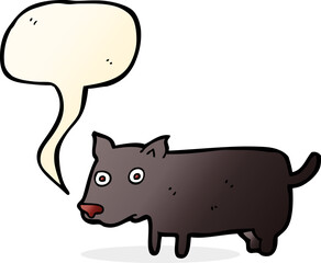 cartoon little dog with speech bubble
