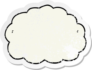 distressed sticker of a cartoon cloud