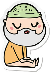sticker of a cartoon man with beard