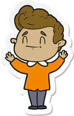 Obraz premium sticker of a happy cartoon man