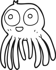 black and white cartoon spider