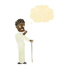 cartoon shocked gentleman with thought bubble