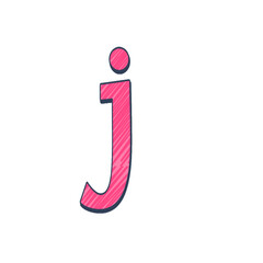 j typography alphabet letter, sticker format