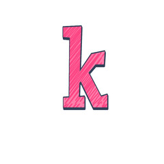 Fototapeta premium k typography alphabet letter, sticker format