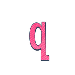 q typography alphabet letter, sticker format
