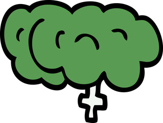 cartoon doodle zombie brain