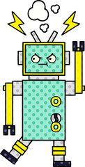 comic book style cartoon robot