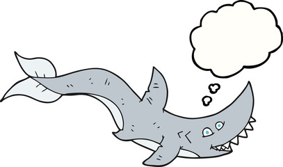 thought bubble cartoon shark
