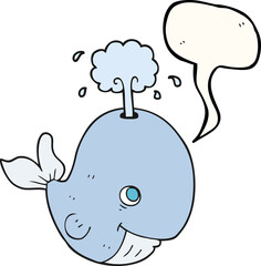 speech bubble cartoon whale spouting water