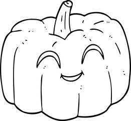 black and white cartoon halloween pumpkin