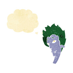 cartoon vampire head with thought bubble