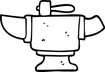 line drawing cartoon heavy old anvil