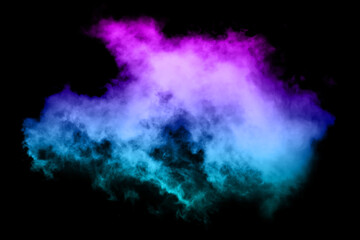 Obraz na płótnie Canvas Abstract smoke in various bright colors on a black background.