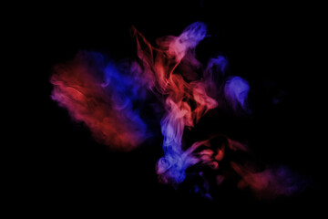 Colored clouds and smoke on a black background. Very nice abstract art perfect for a cell phone background.