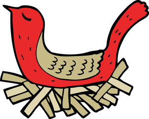 cartoon bird on nest