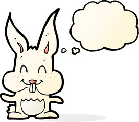 cartoon rabbit with thought bubble