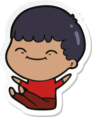 Obraz premium sticker of a cartoon happy boy