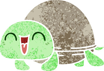 quirky retro illustration style cartoon turtle