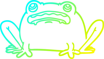 cold gradient line drawing cartoon frog