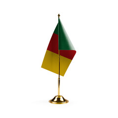 Small national flag of the Cameroon on a white background