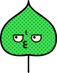 comic book style cartoon expressional leaf