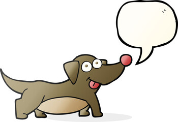 speech bubble cartoon happy little dog