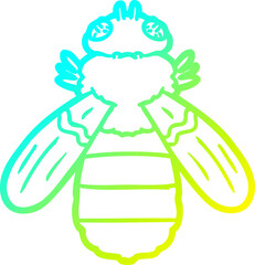 cold gradient line drawing cartoon bee