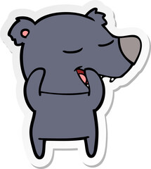 distressed sticker of a cartoon bear