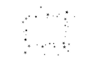 Star confetti. Silver casual confetti background. Bright design pattern.