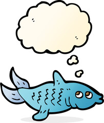 cartoon fish with thought bubble