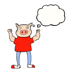 thought bubble cartoon pig man