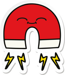sticker of a cute cartoon magnet