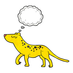 thought bubble textured cartoon leopard