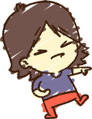 Happy Woman Chalk Drawing