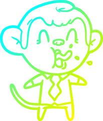 cold gradient line drawing crazy cartoon business monkey
