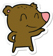 Obraz premium sticker of a friendly bear cartoon